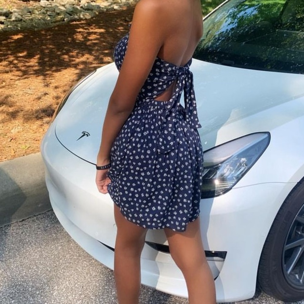 Hollister Navy Floral Romper